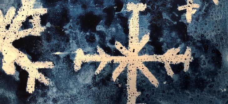 målning - snöflinga