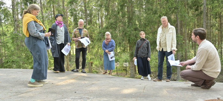 Guide visar grupp hällristningar