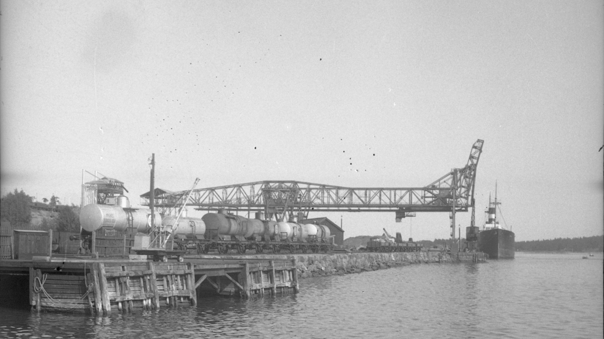 Oxelösunds hamn, 1939. Foto: Iwar Nilsson, Sörmlands museum.