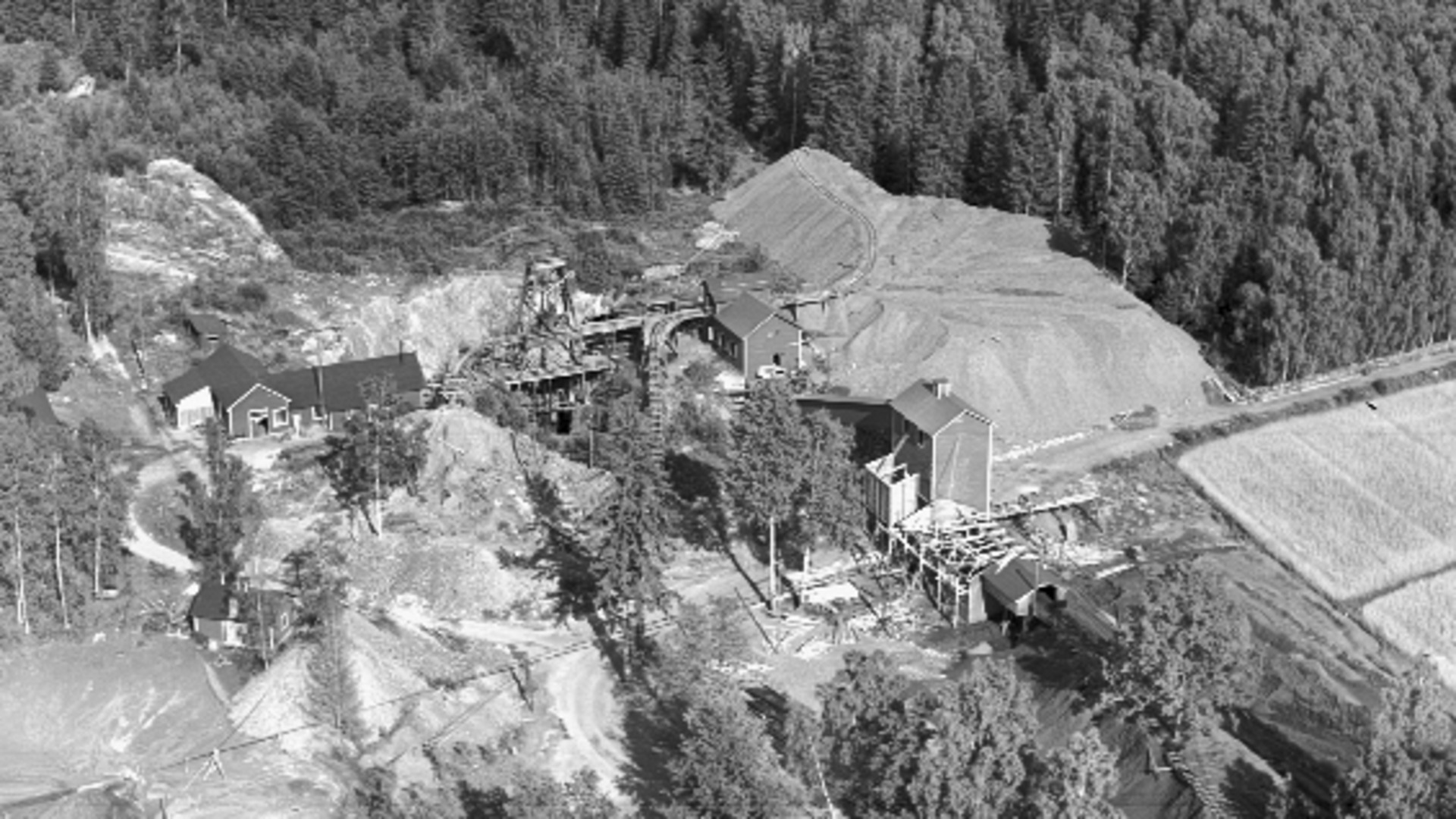 Flygbild över Askö gruvor, 1939. 