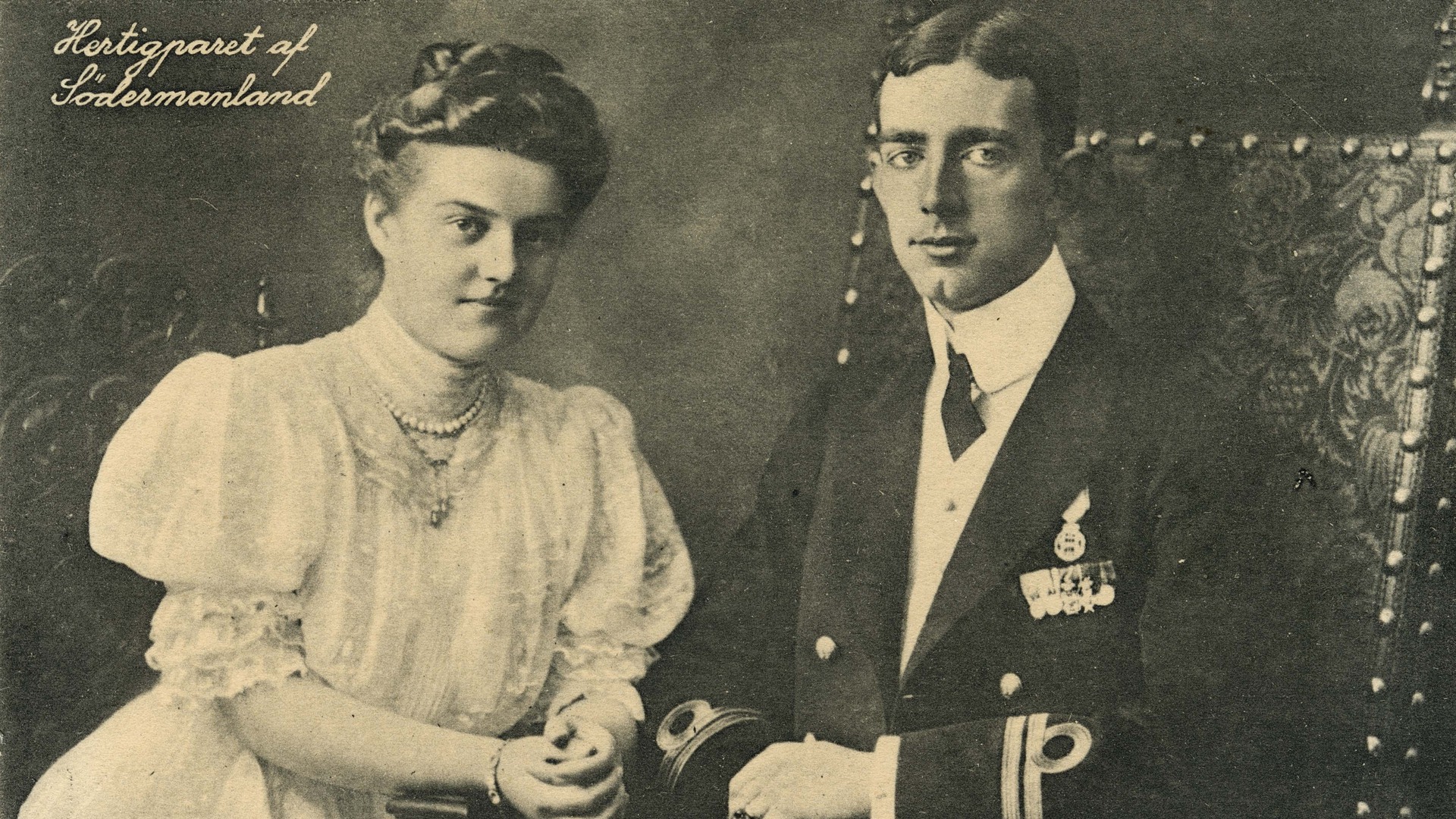 Ett porträttfoto på Maria och Wilhelm efter deras bröllop